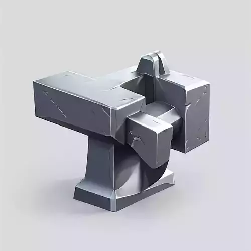 Stylized LowPoly Anvil Game Asset Low-poly 3D model