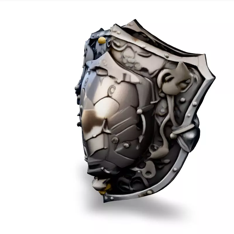 Ornate Fantasy Shield GameReady Asset Low-poly 3D model_1