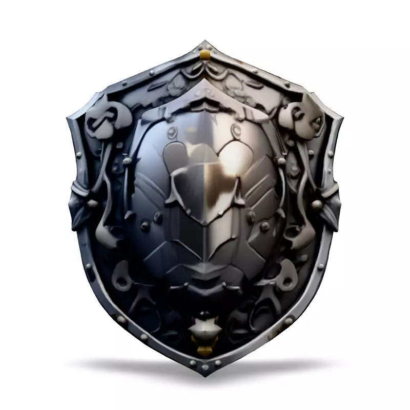 Ornate Fantasy Shield GameReady Asset Low-poly 3D model_3