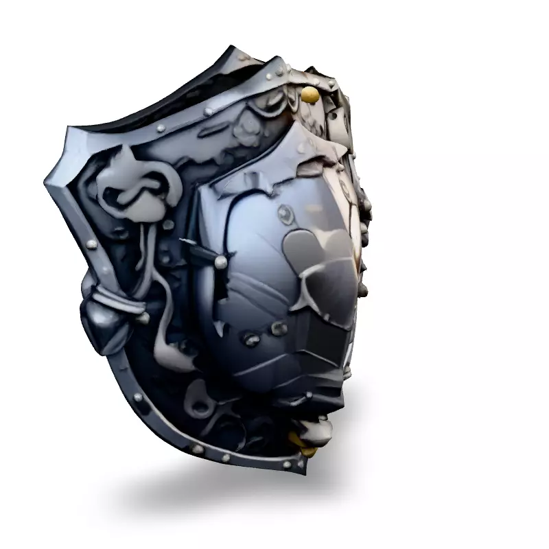 Ornate Fantasy Shield GameReady Asset Low-poly 3D model_2