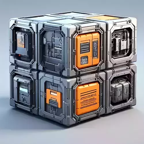 Modular SciFi Cube Game Asset Low-poly 3D model