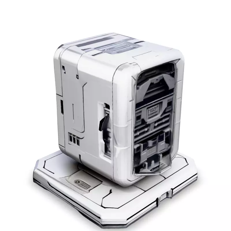 SciFi Data Storage Unit Low-poly 3D model_4