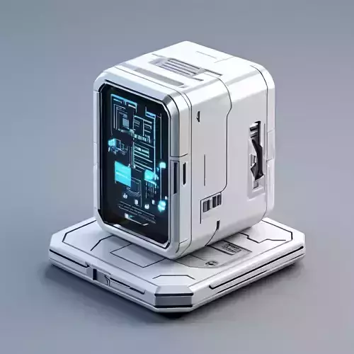 SciFi Data Storage Unit Low-poly 3D model SciFi Data Storage Unit Low-poly 3D model