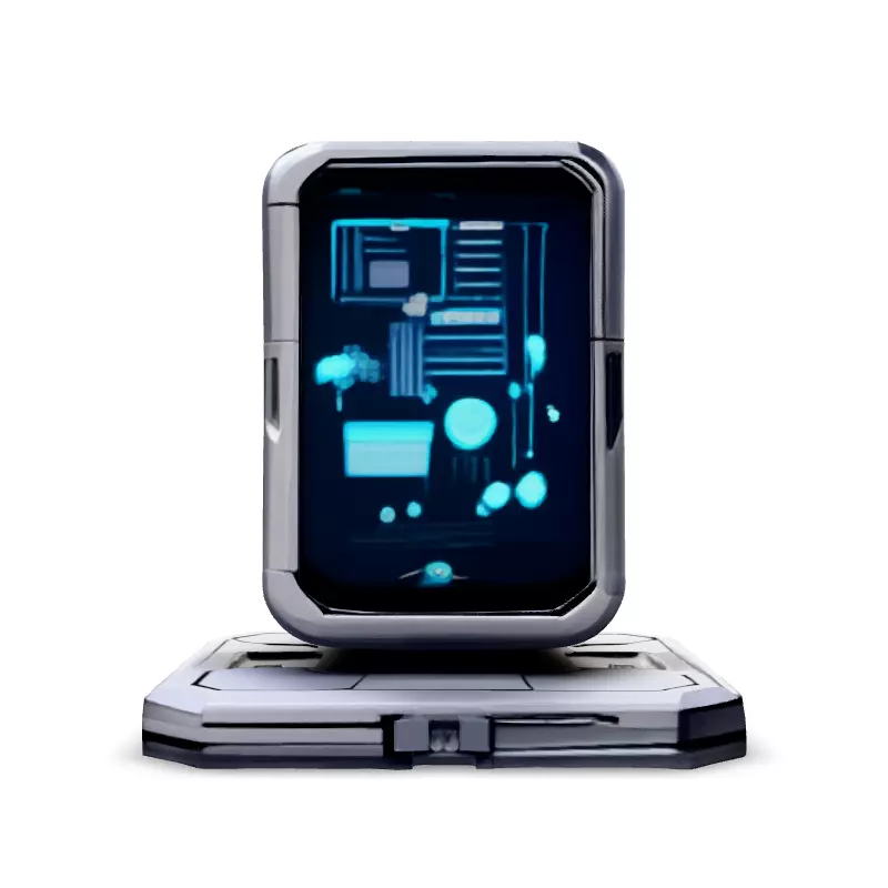 SciFi Data Storage Unit Low-poly 3D model_3