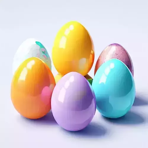 Colorful Easter Eggs 3D Model Pack Low-poly 3D model
