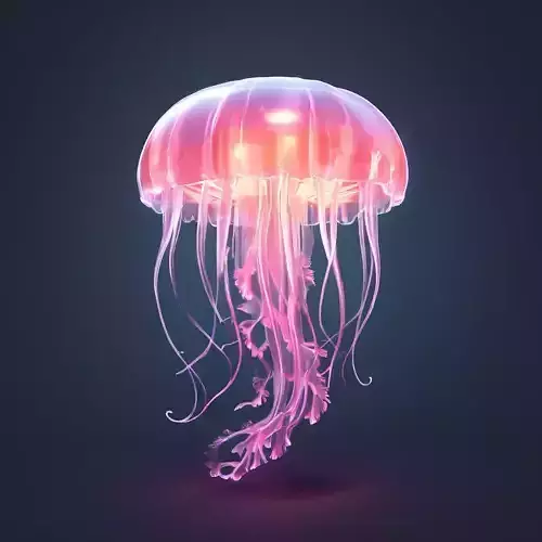 Realistic Animated Pink Jellyfish 3D Model Low-poly 3D model Realistic Animated Pink Jellyfish 3D Model Low-poly 3D model