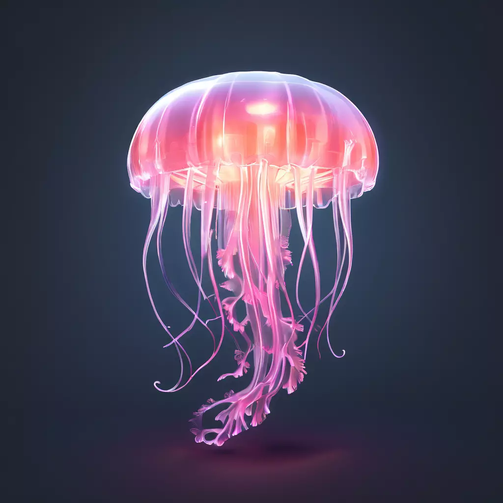 Realistic Animated Pink Jellyfish 3D Model Low-poly 3D model_0