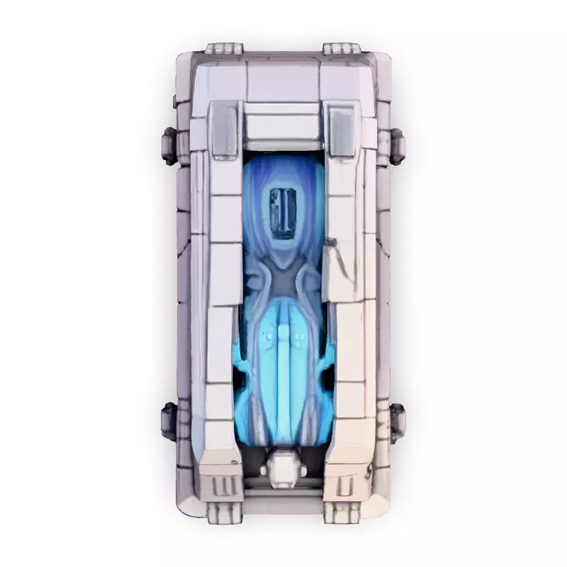 SciFi Futuristic Transport Vehicle Low-poly 3D model_7
