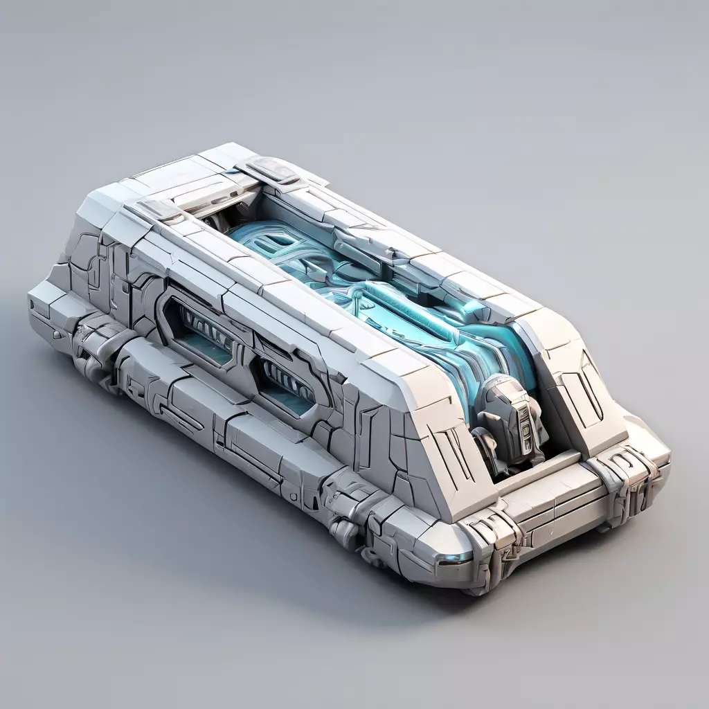 SciFi Futuristic Transport Vehicle Low-poly 3D model_0