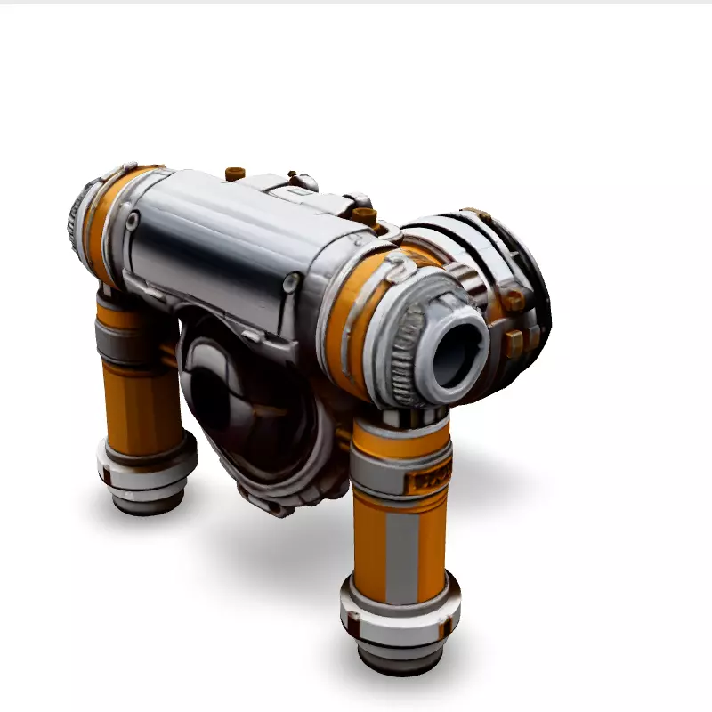 SciFi Futuristic Mechanical Camera Low-poly 3D model_1