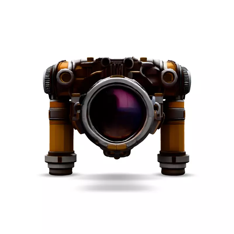 SciFi Futuristic Mechanical Camera Low-poly 3D model_6
