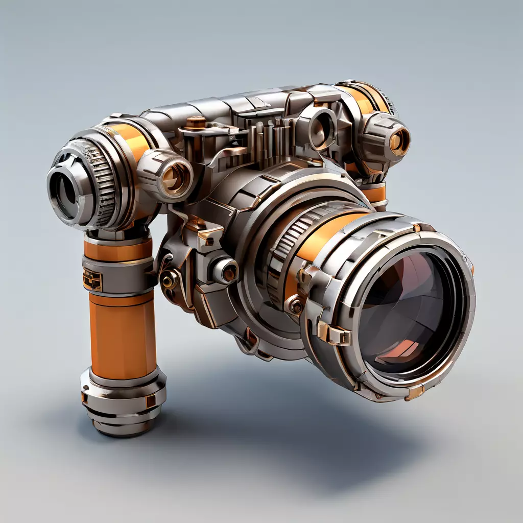 SciFi Futuristic Mechanical Camera Low-poly 3D model_0