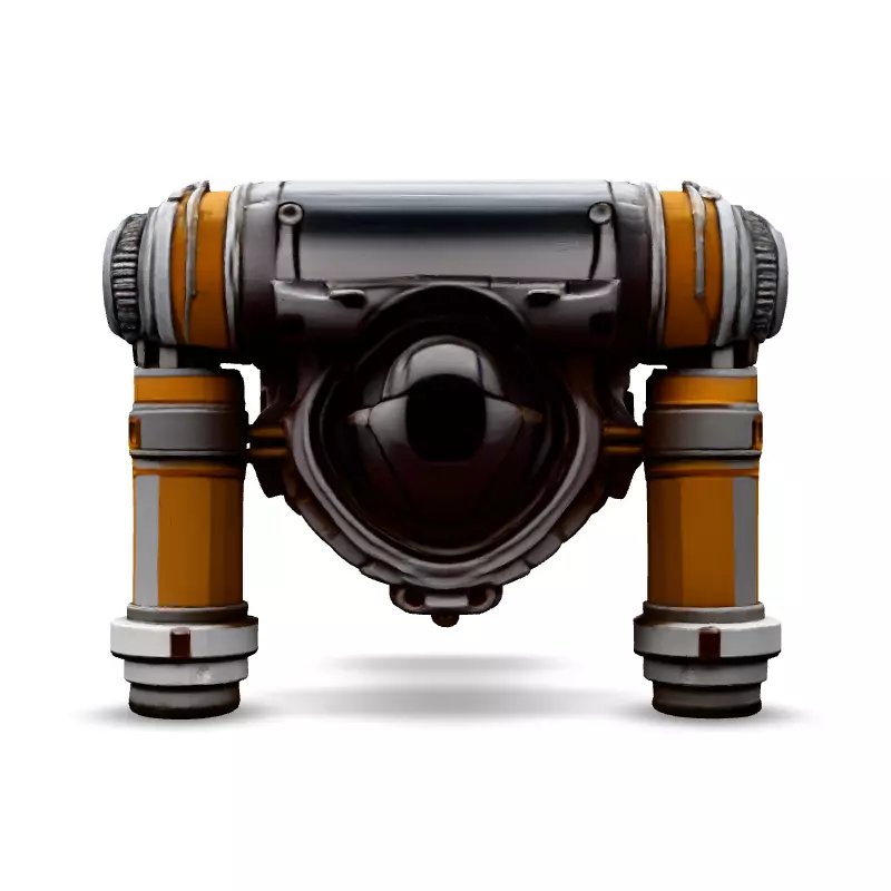 SciFi Futuristic Mechanical Camera Low-poly 3D model_3