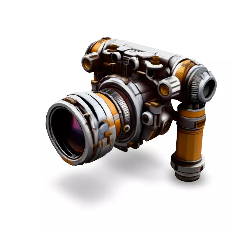 SciFi Futuristic Mechanical Camera Low-poly 3D model_5