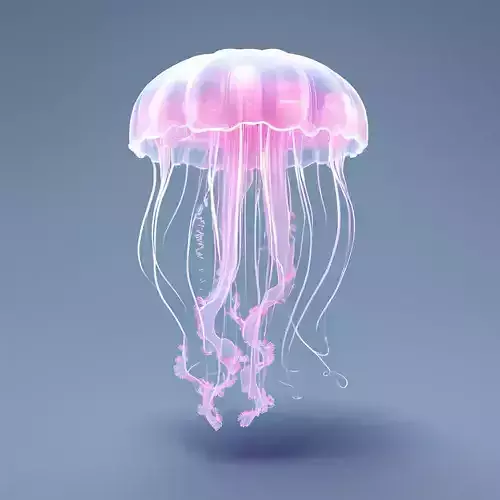 Realistic Pink Jellyfish 3D Model