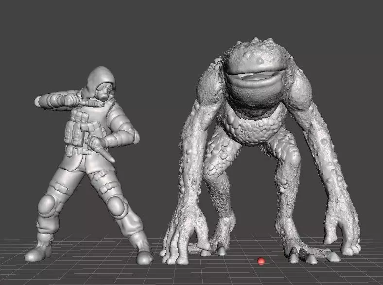 RE FROG HUNTER MINIATURE MODEL FIGURE FANTASY HORROR GAMES RPG 3D print model_1