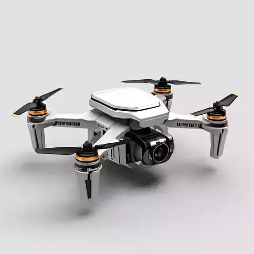 Realistic Foldable Quadcopter Drone Low-poly 3D model
