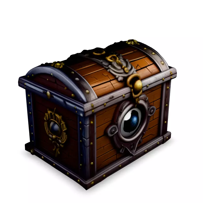Steampunk Treasure Chest with Eye Low-poly 3D model_2