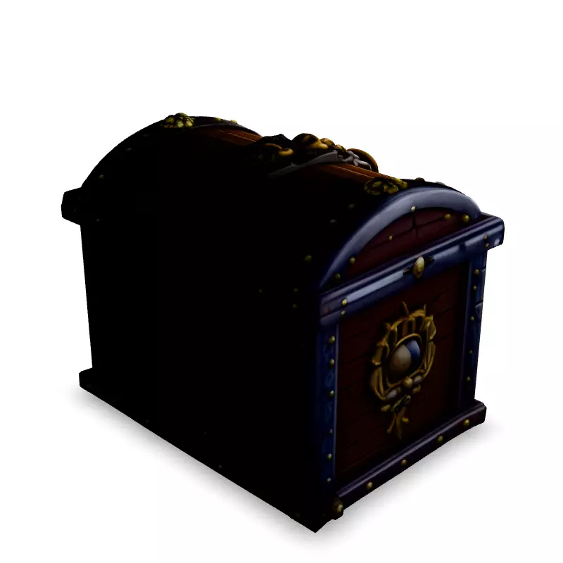 Steampunk Treasure Chest with Eye Low-poly 3D model_5
