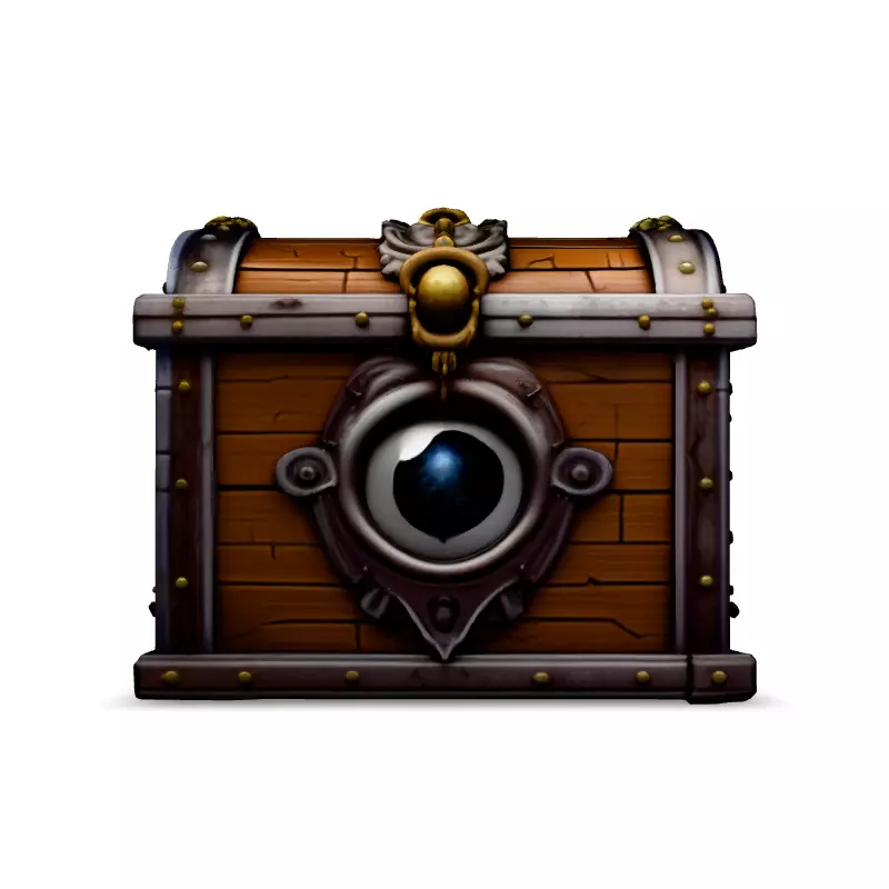 Steampunk Treasure Chest with Eye Low-poly 3D model_3