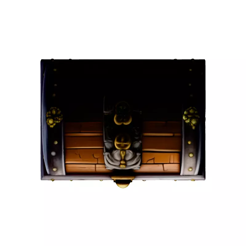 Steampunk Treasure Chest with Eye Low-poly 3D model_7