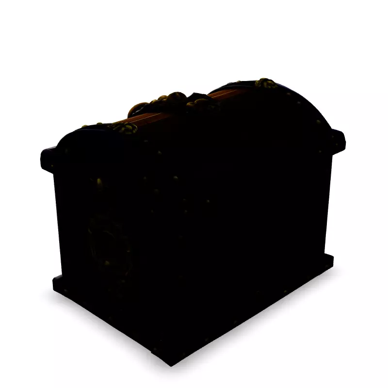 Steampunk Treasure Chest with Eye Low-poly 3D model_4