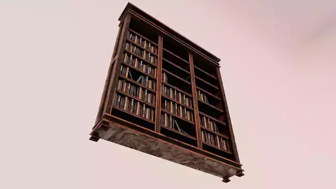 Bookshelf Low Poly Low-poly 3D model