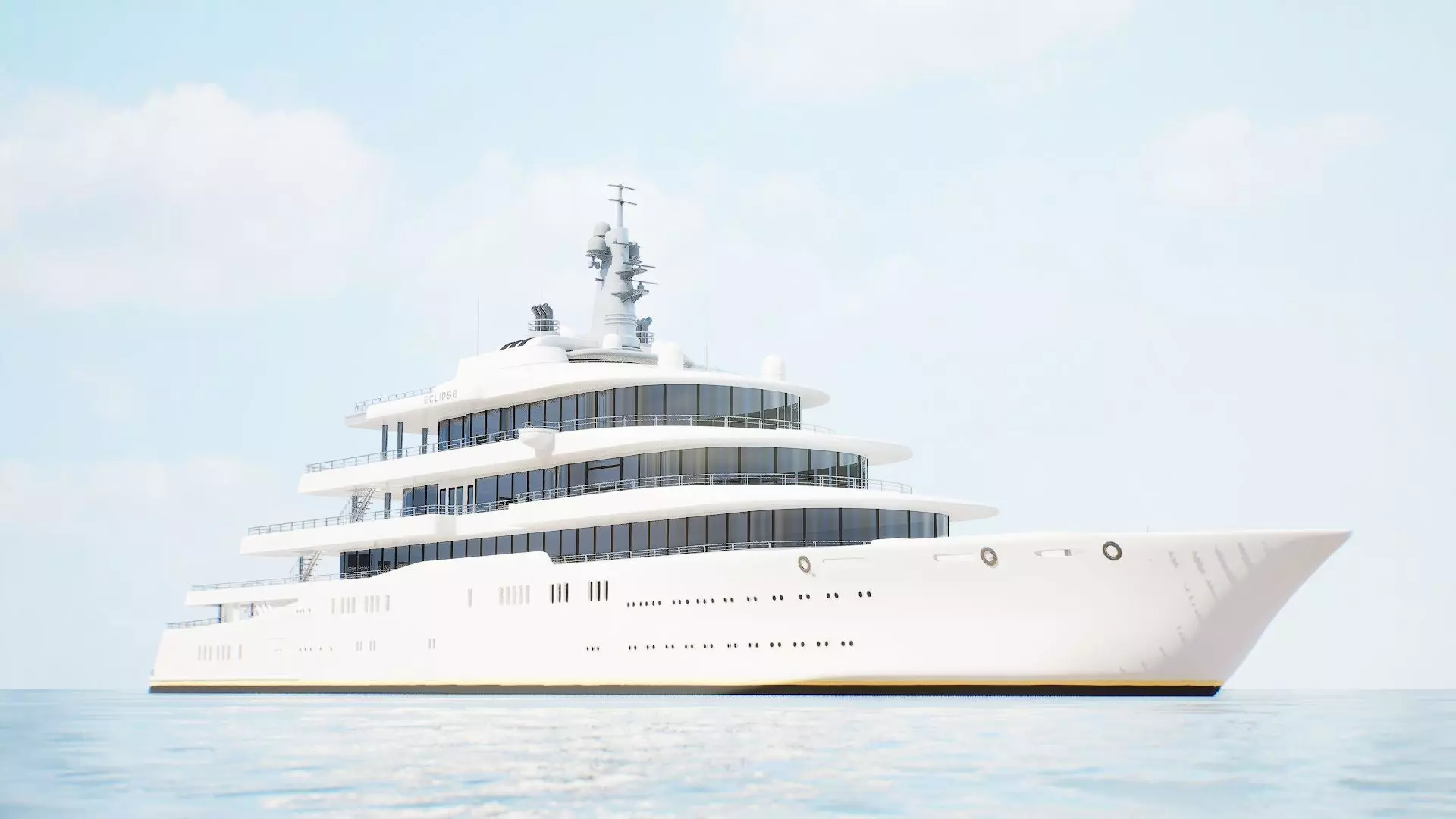 Eclipse Yacht  Ultra Realistic Low-poly 3D model_7