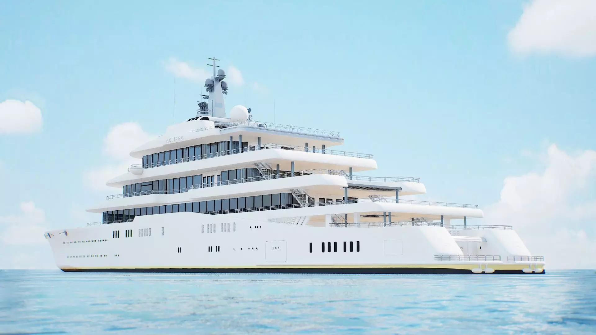 Eclipse Yacht  Ultra Realistic Low-poly 3D model_10