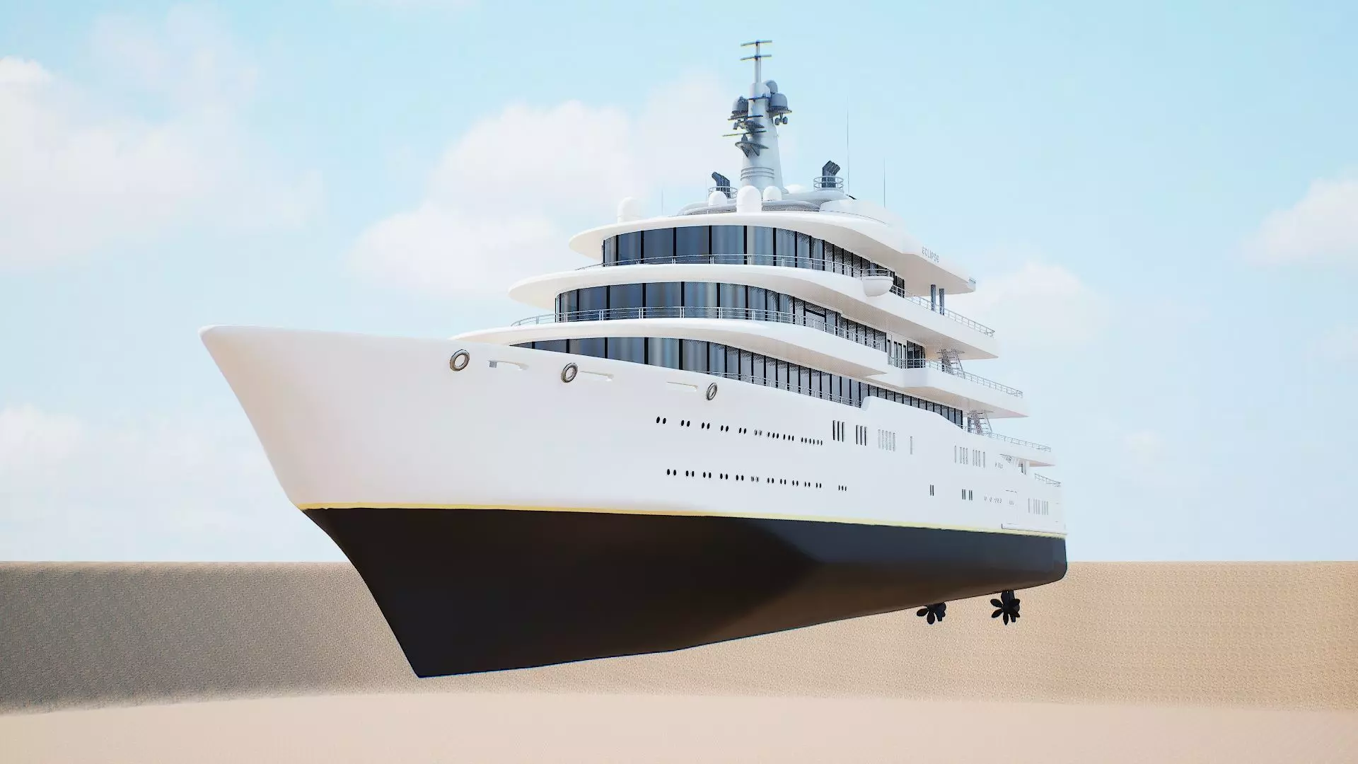 Eclipse Yacht  Ultra Realistic Low-poly 3D model_15