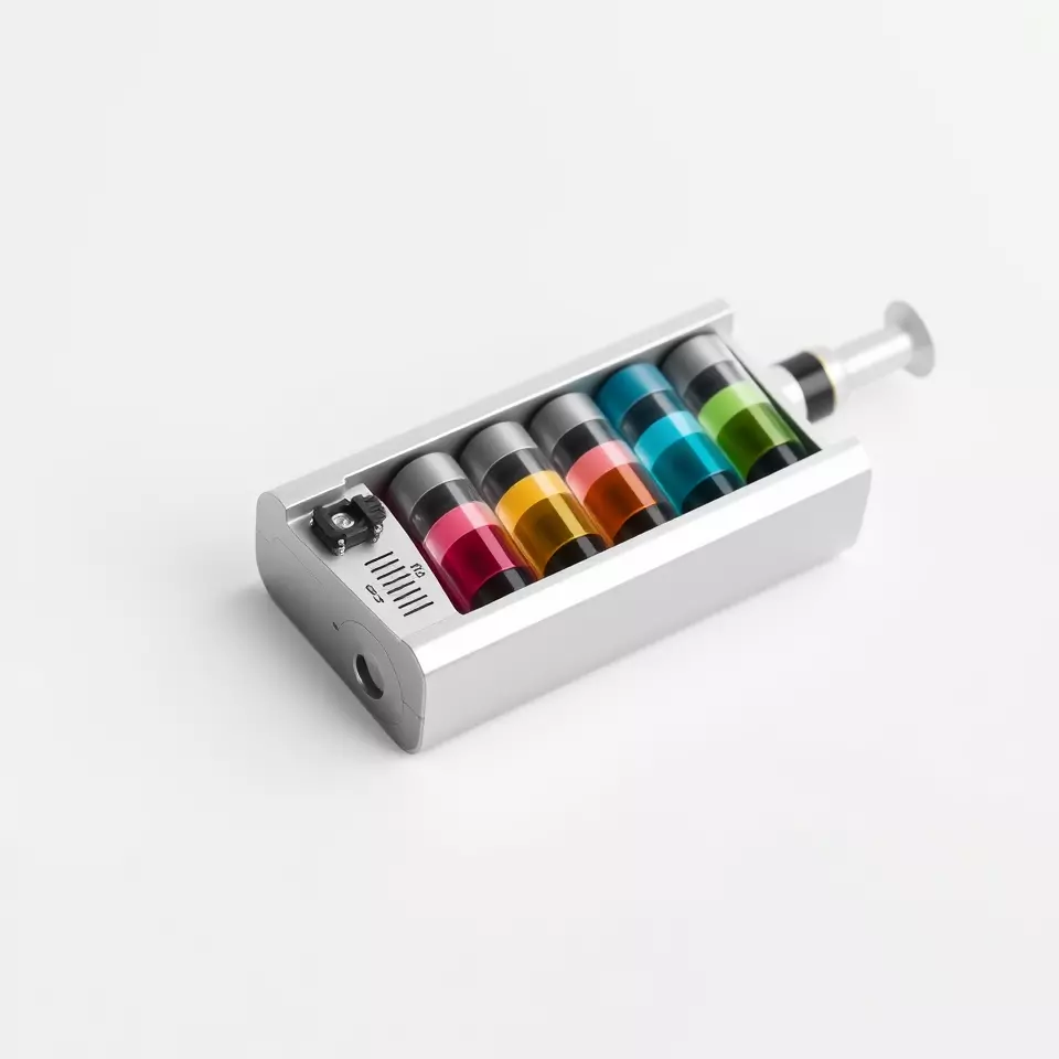 Colorful Cylinder Set Model Pack with Syringe Element Low-poly 3D model_2