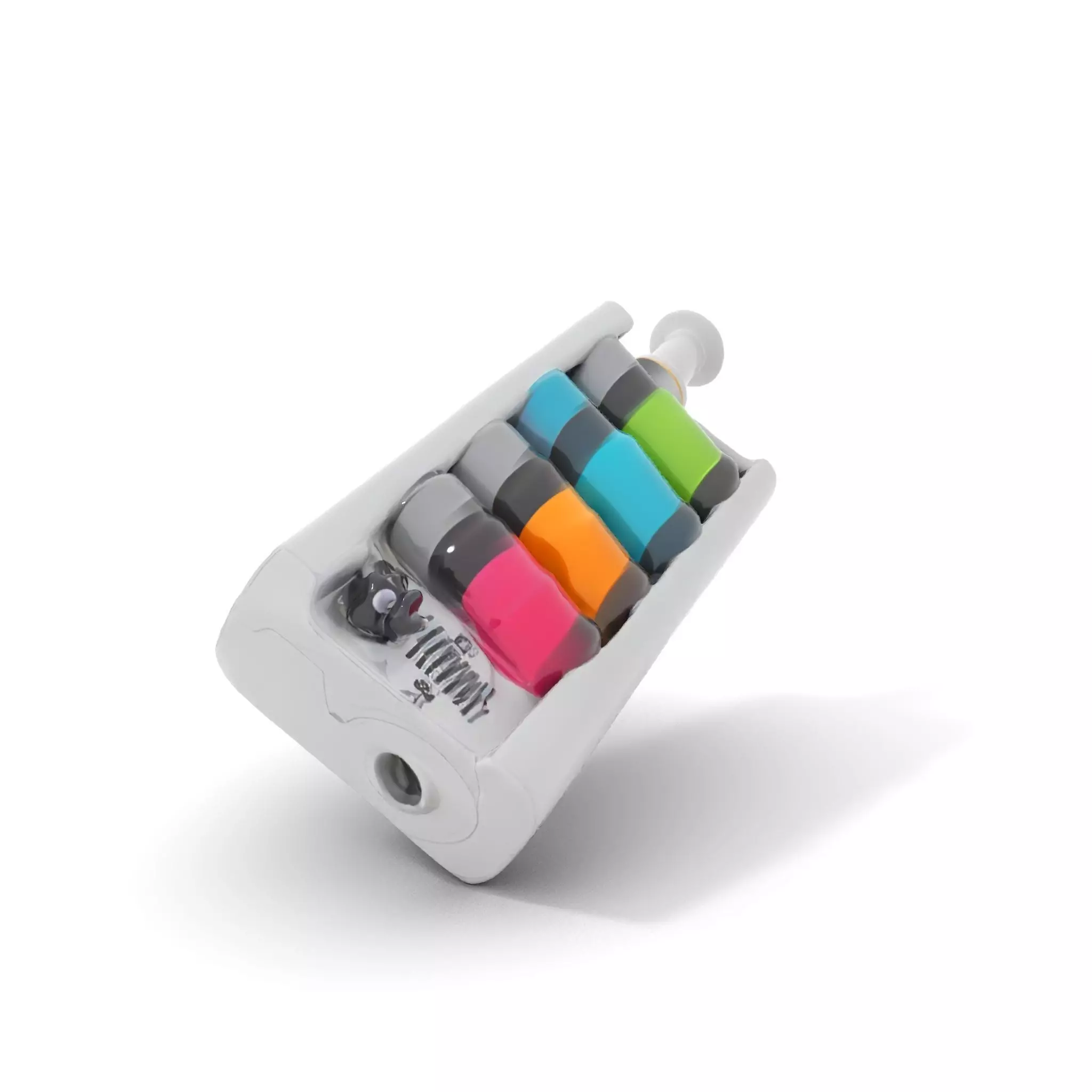 Colorful Cylinder Set Model Pack with Syringe Element Low-poly 3D model_0