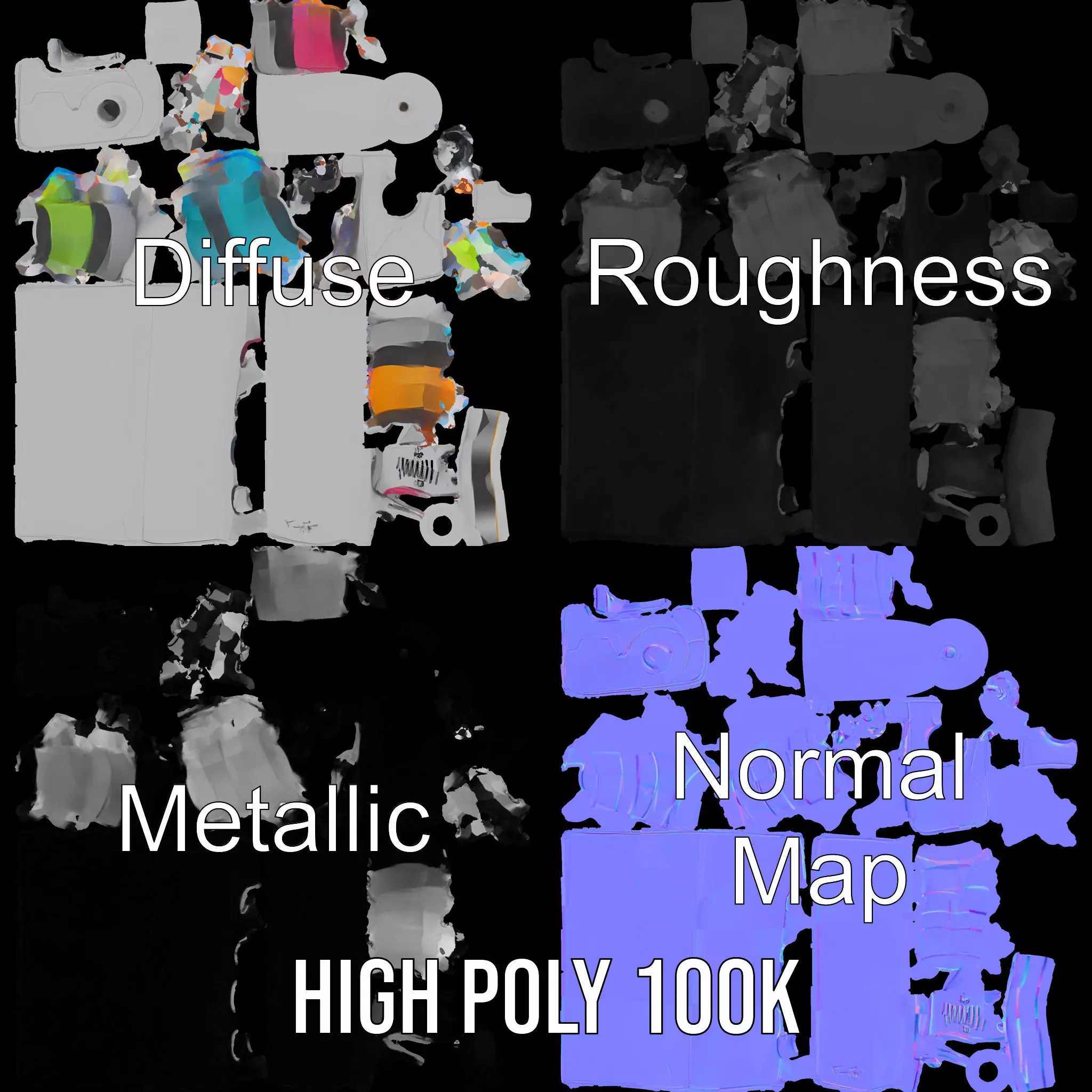 Colorful Cylinder Set Model Pack with Syringe Element Low-poly 3D model_3