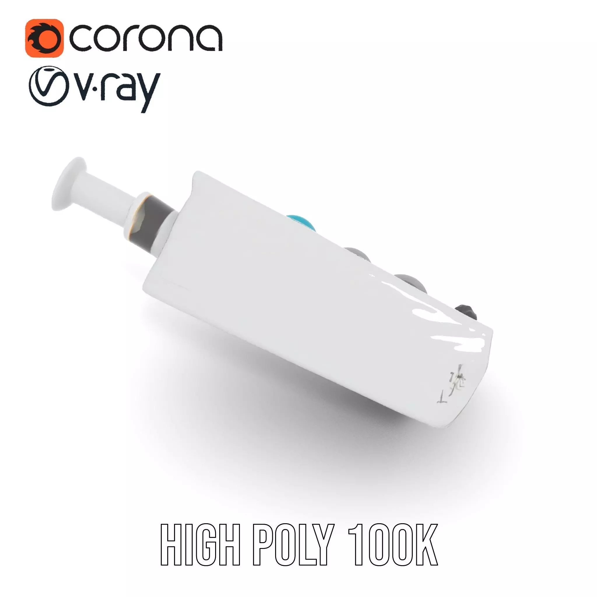 Colorful Cylinder Set Model Pack with Syringe Element Low-poly 3D model_20