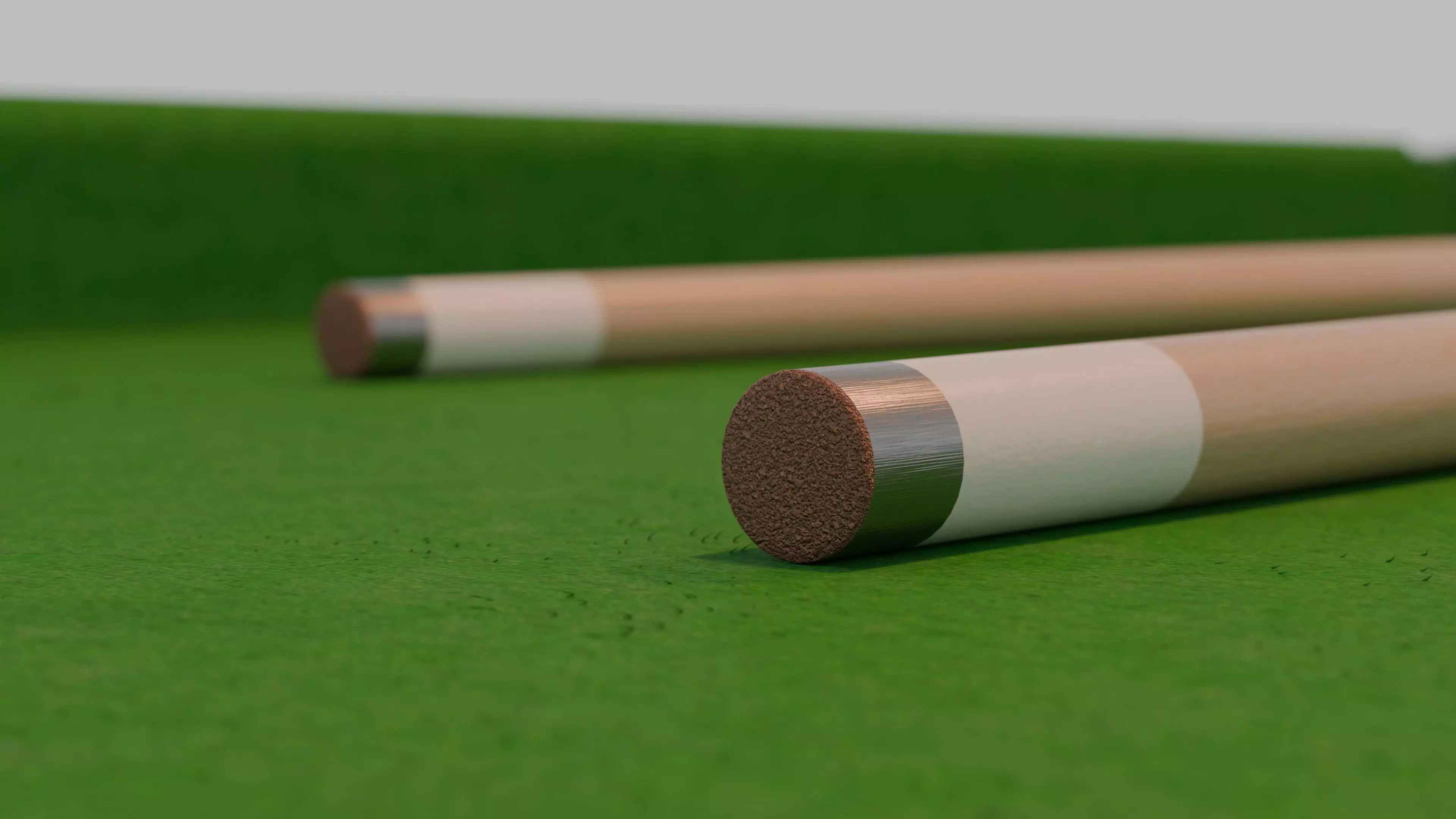 8 Ball Billiard Pool Table and Cues - 3D Model 3D model_3
