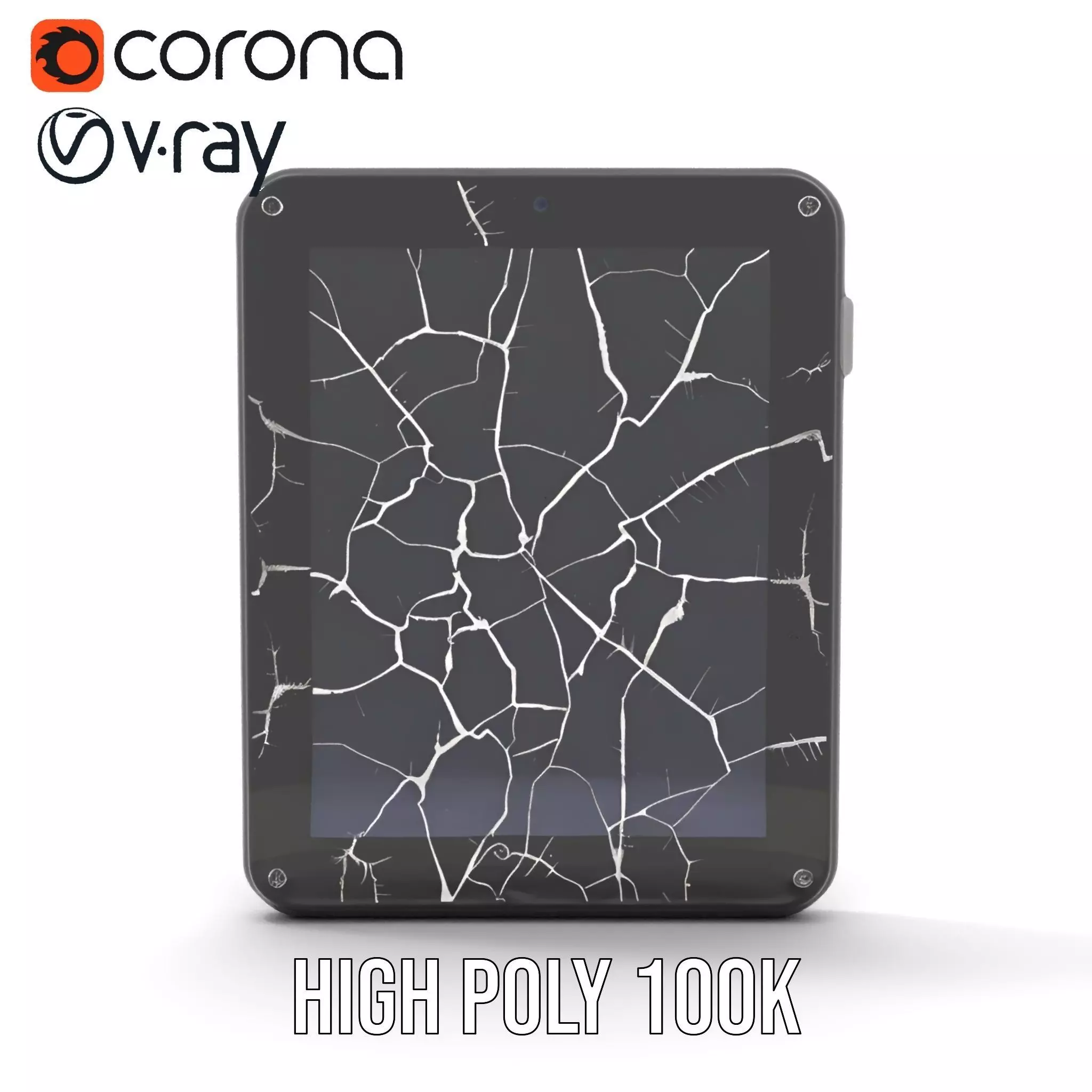 Cracked Screen Tablet Model Pack Low-poly 3D model_24