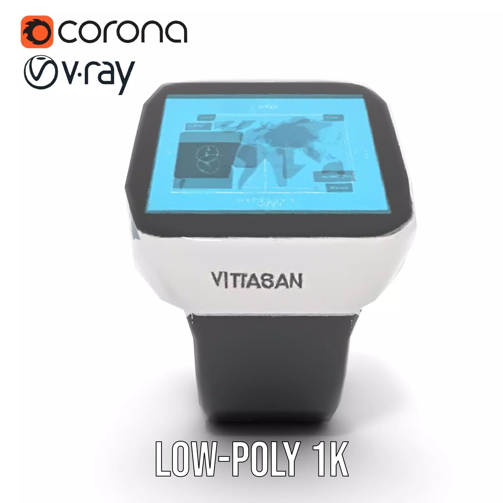 VitaScan Smartwatch Model Pack Low-poly 3D model_12