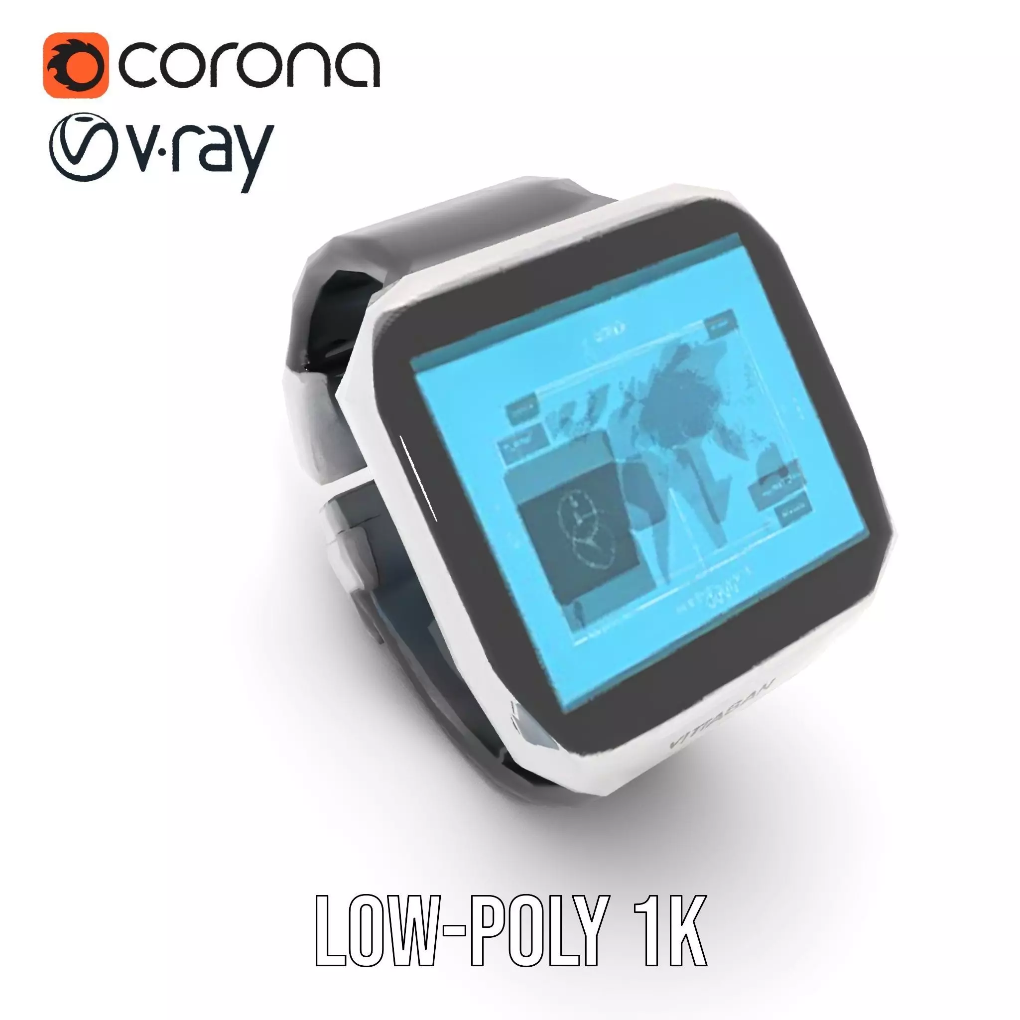 VitaScan Smartwatch Model Pack Low-poly 3D model_9