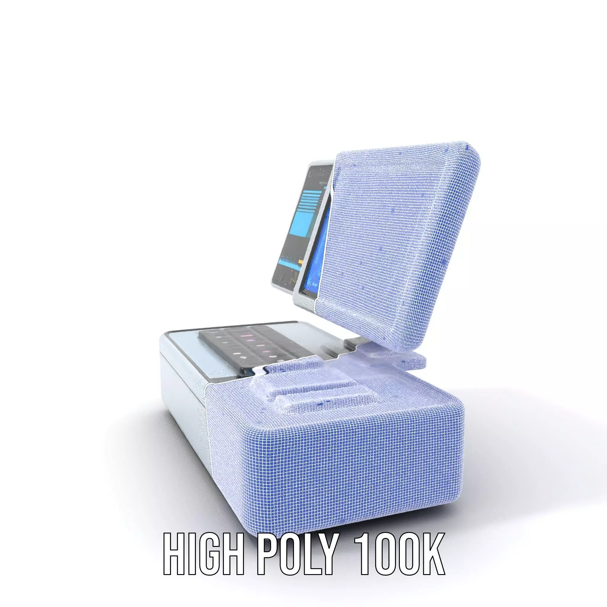 Futuristic DualScreen Computer Terminal Model Pack Low-poly 3D model_4