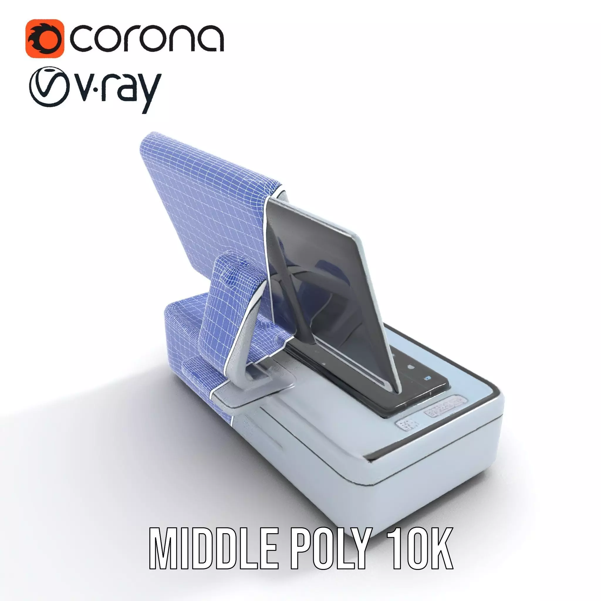 Futuristic DualScreen Computer Terminal Model Pack Low-poly 3D model_13