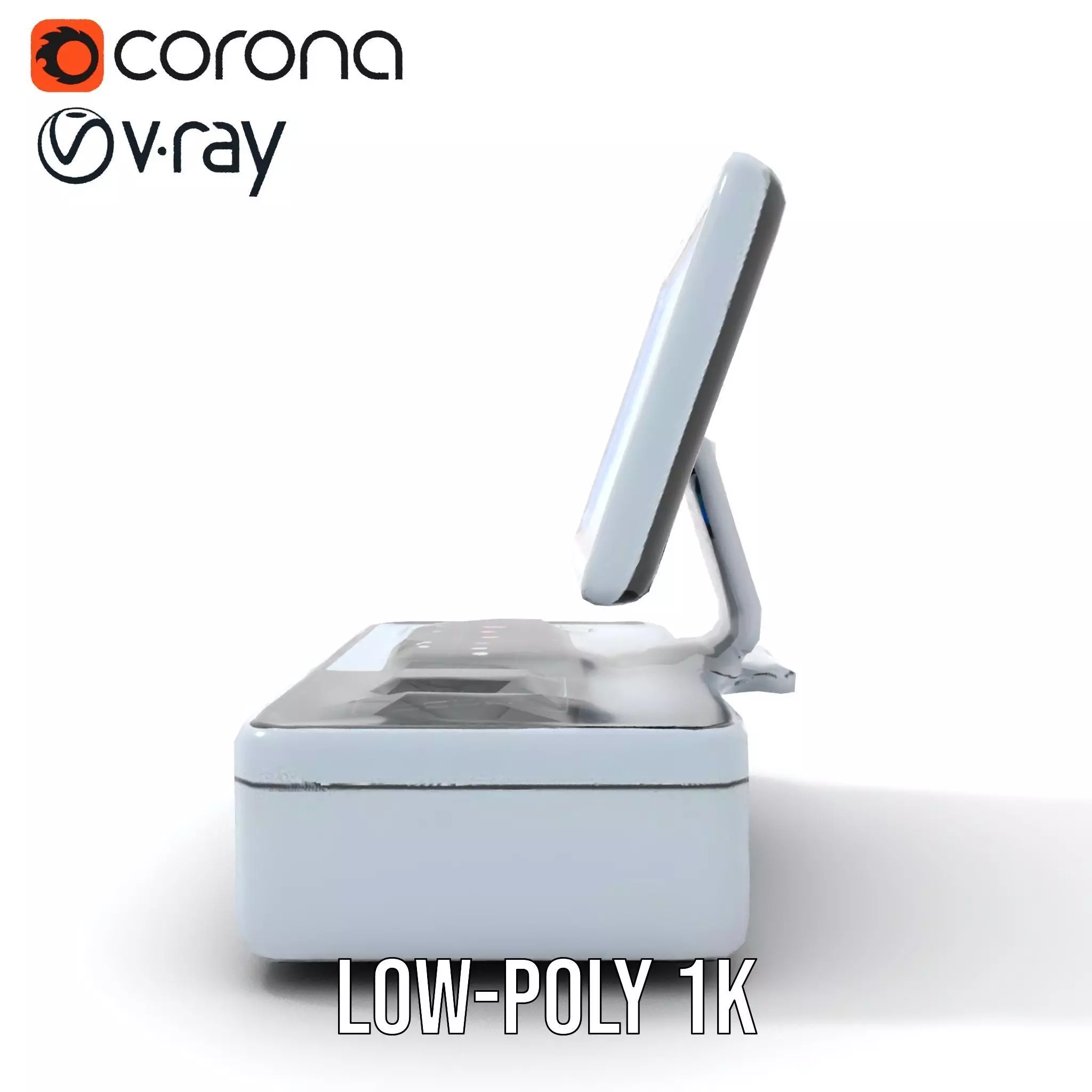 Futuristic DualScreen Computer Terminal Model Pack Low-poly 3D model_25