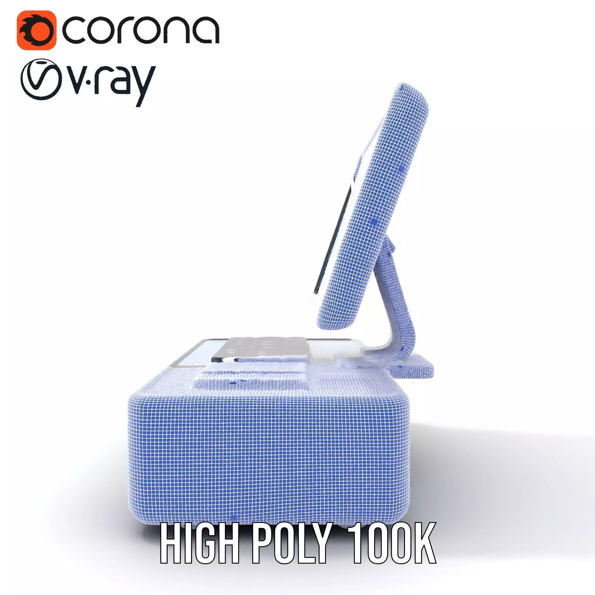 Futuristic DualScreen Computer Terminal Model Pack Low-poly 3D model_34