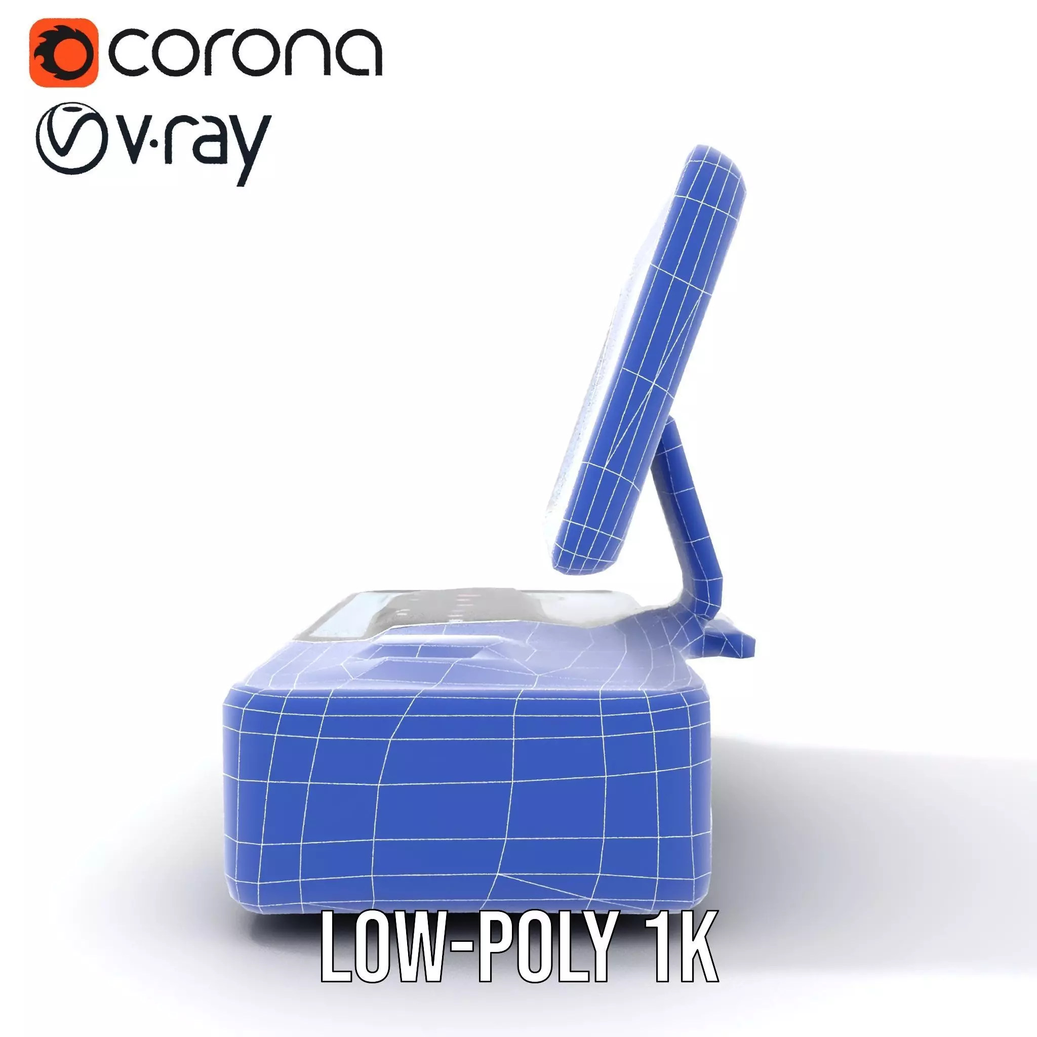 Futuristic DualScreen Computer Terminal Model Pack Low-poly 3D model_17