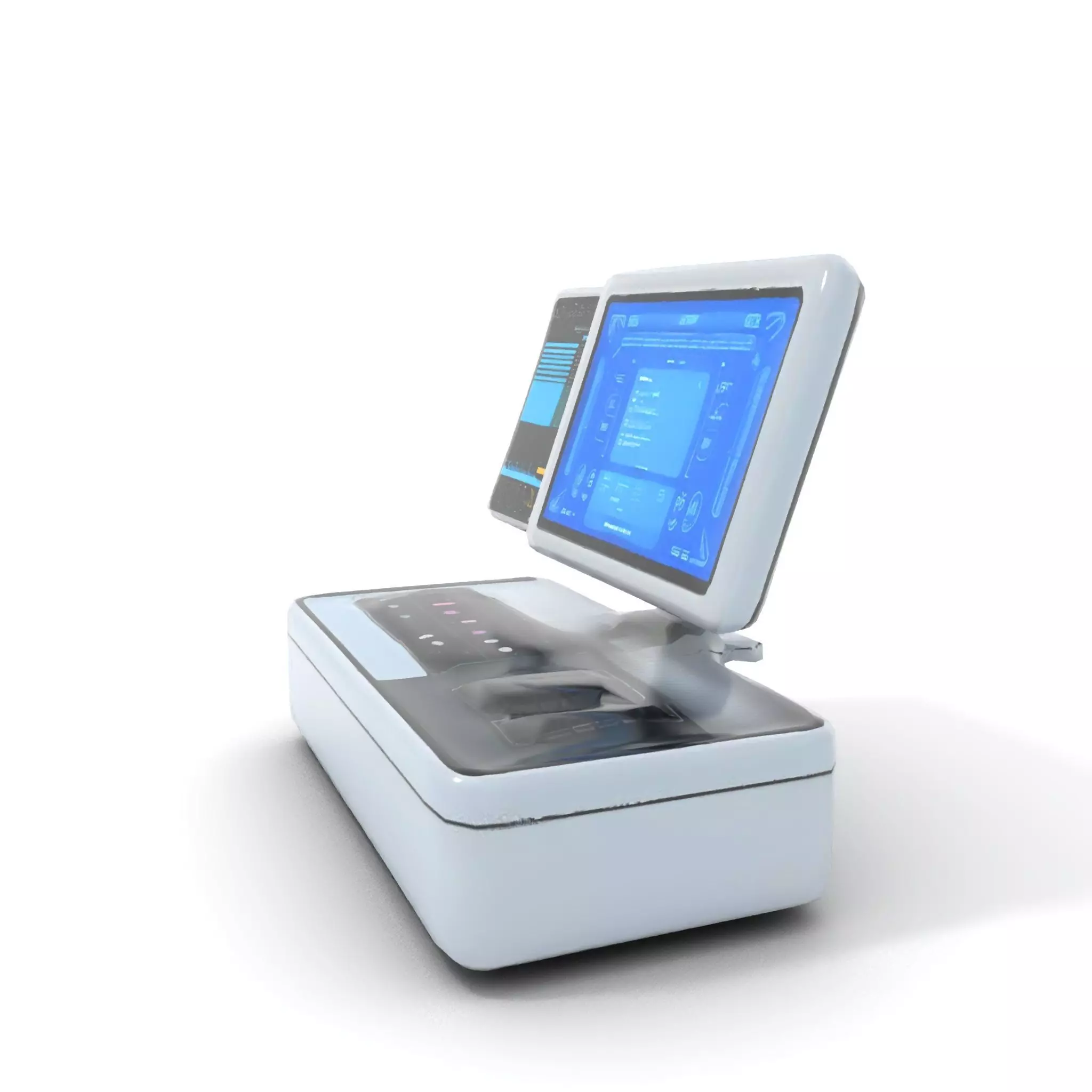 Futuristic DualScreen Computer Terminal Model Pack Low-poly 3D model_7