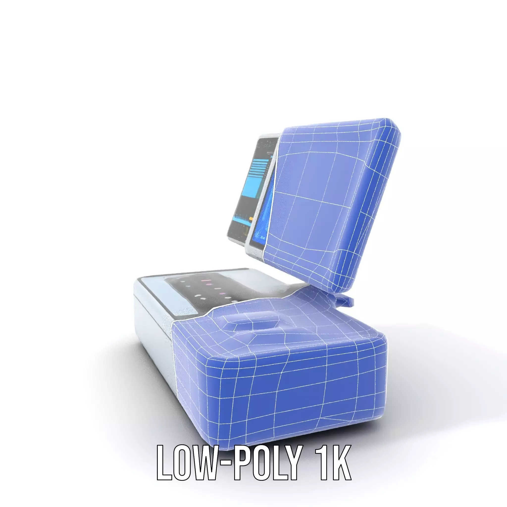 Futuristic DualScreen Computer Terminal Model Pack Low-poly 3D model_14