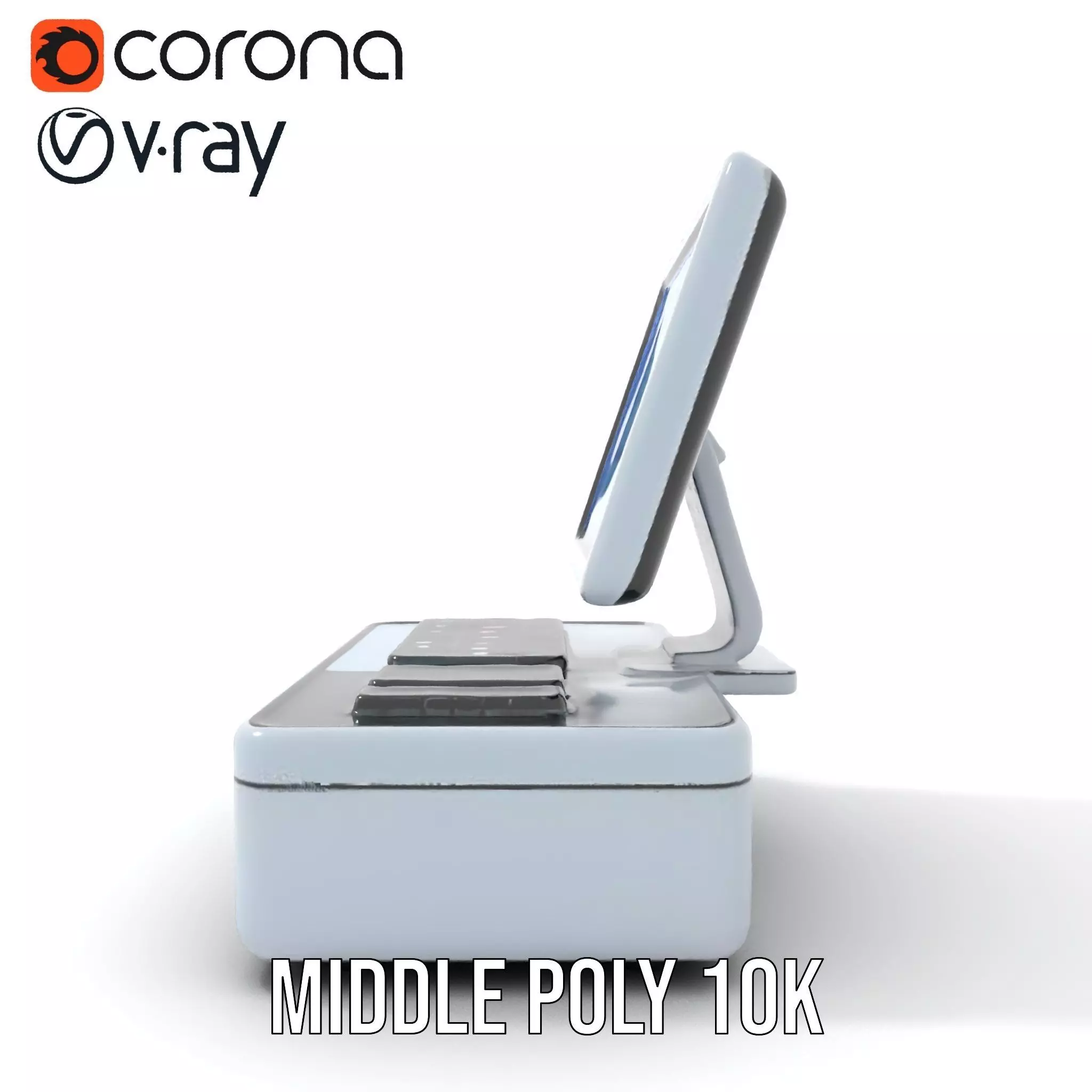 Futuristic DualScreen Computer Terminal Model Pack Low-poly 3D model_24