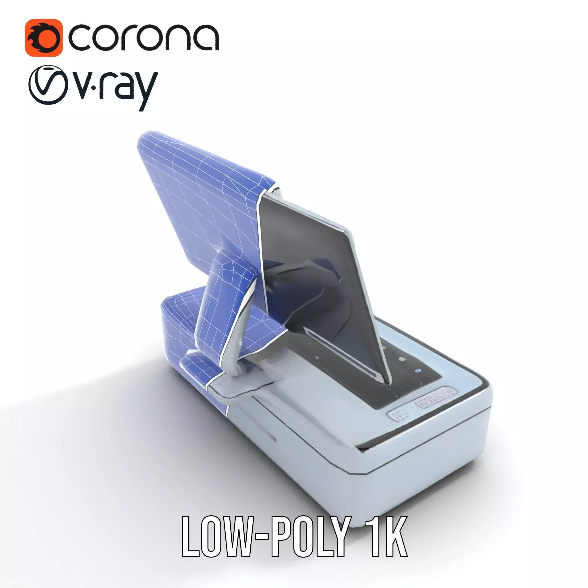 Futuristic DualScreen Computer Terminal Model Pack Low-poly 3D model_31