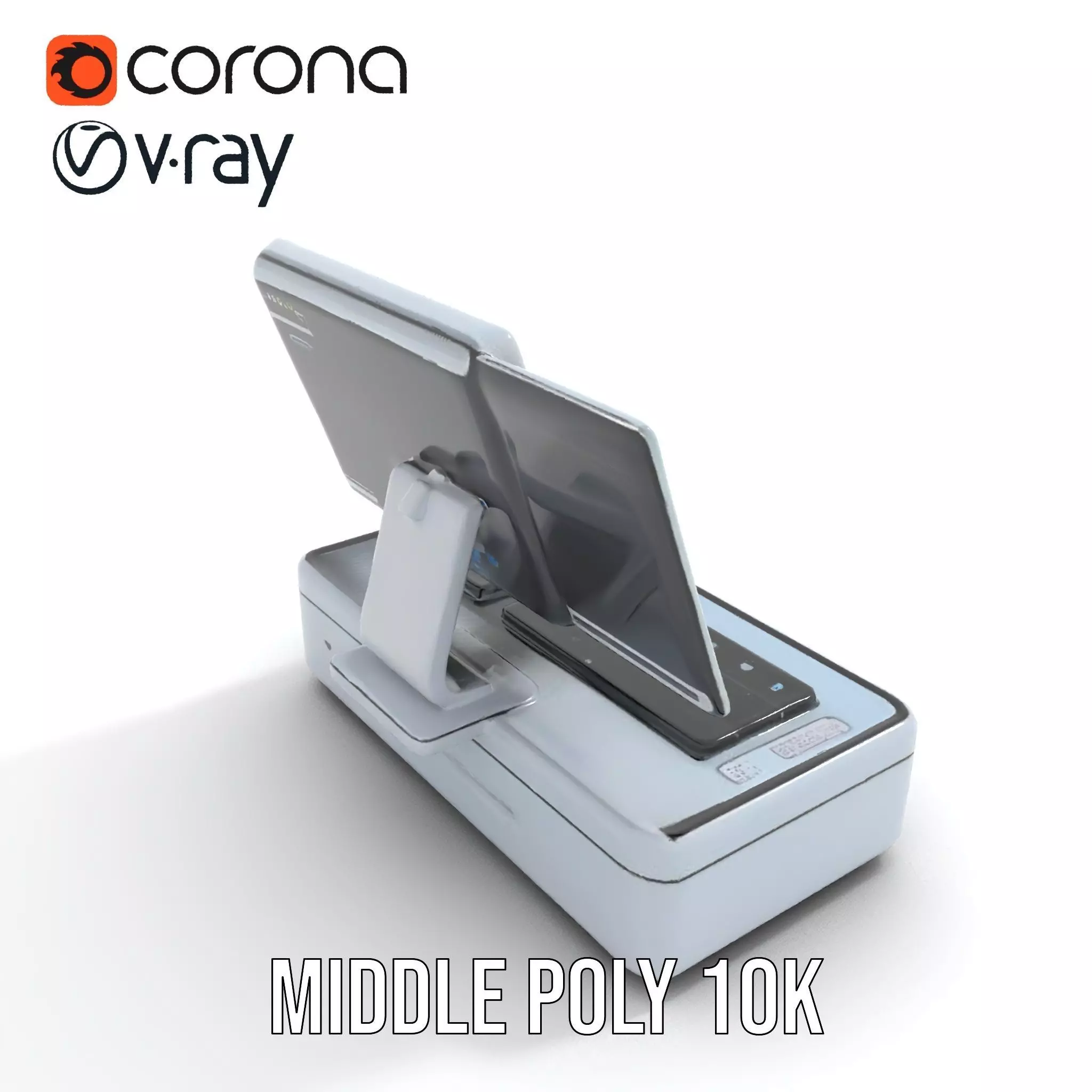 Futuristic DualScreen Computer Terminal Model Pack Low-poly 3D model_5