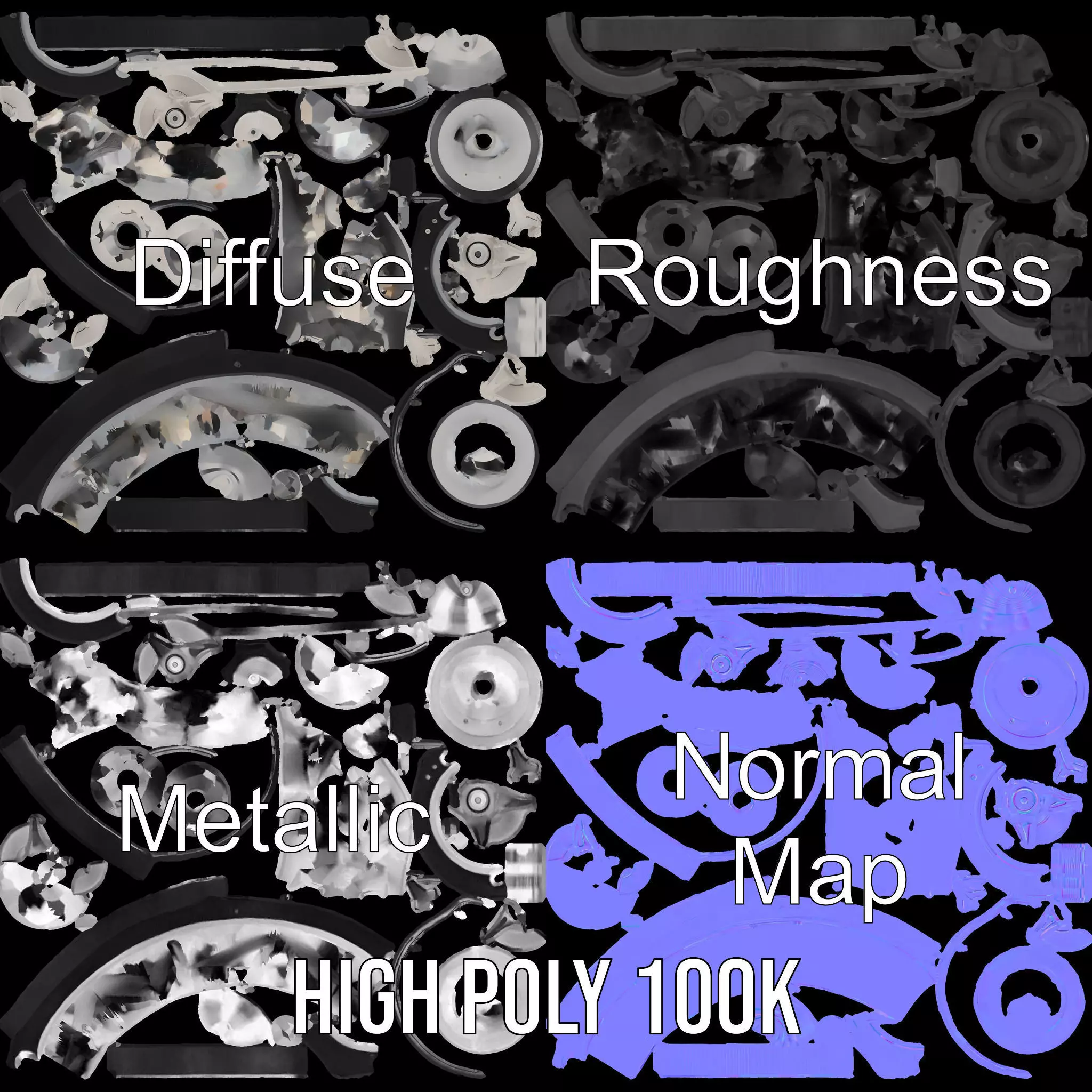 Industrial Valve Component model pack Low-poly 3D model_3