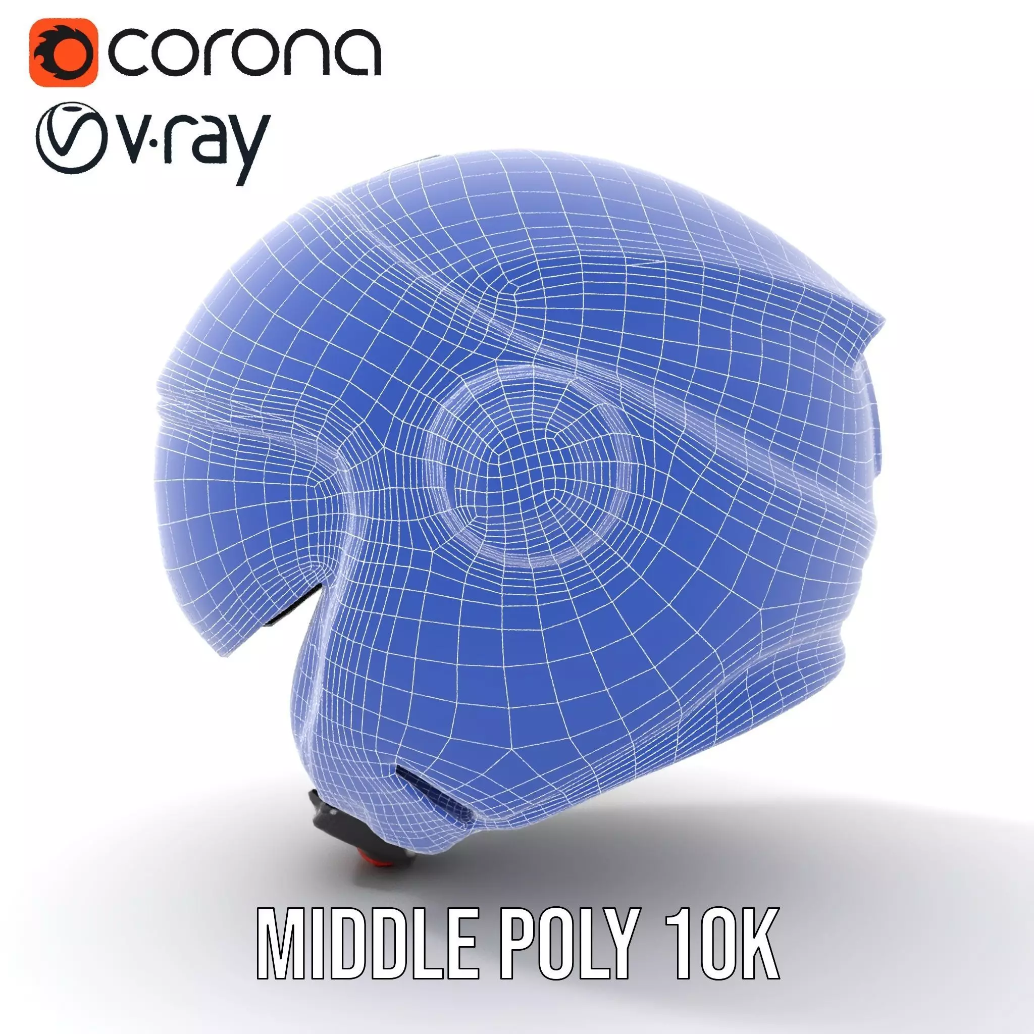 Futuristic White Helmet Model Pack with Advanced Design Low-poly 3D model_5